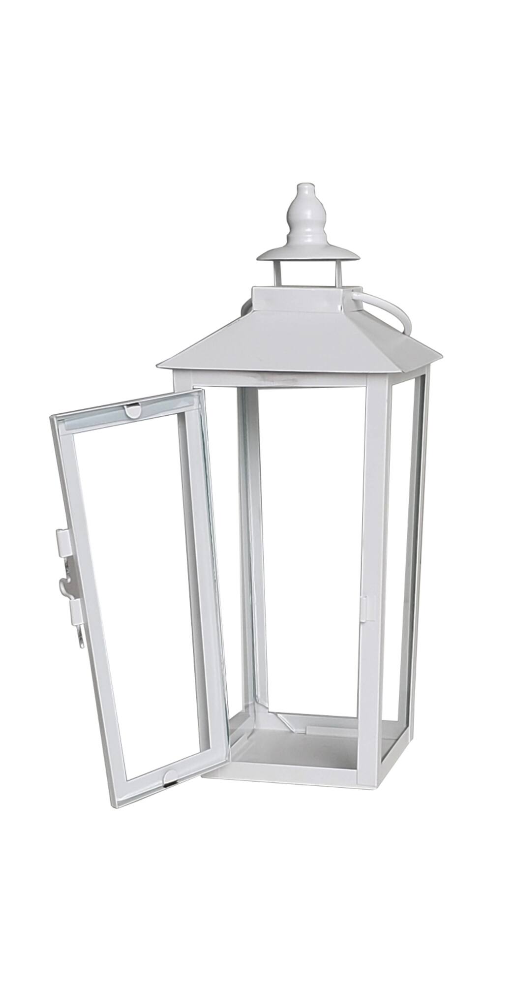 12.2" White Metal Lantern by Ashland®